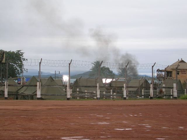 Smoke over camp