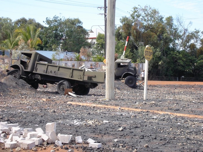Wrecked trucks